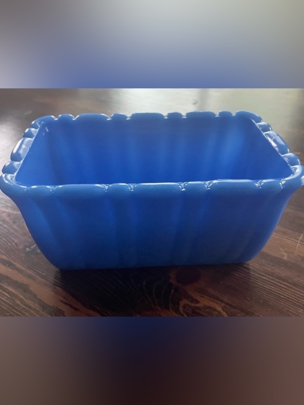 AKRO Agate Blue Glass Art Dish /Planter - Vintage - #656 Rare